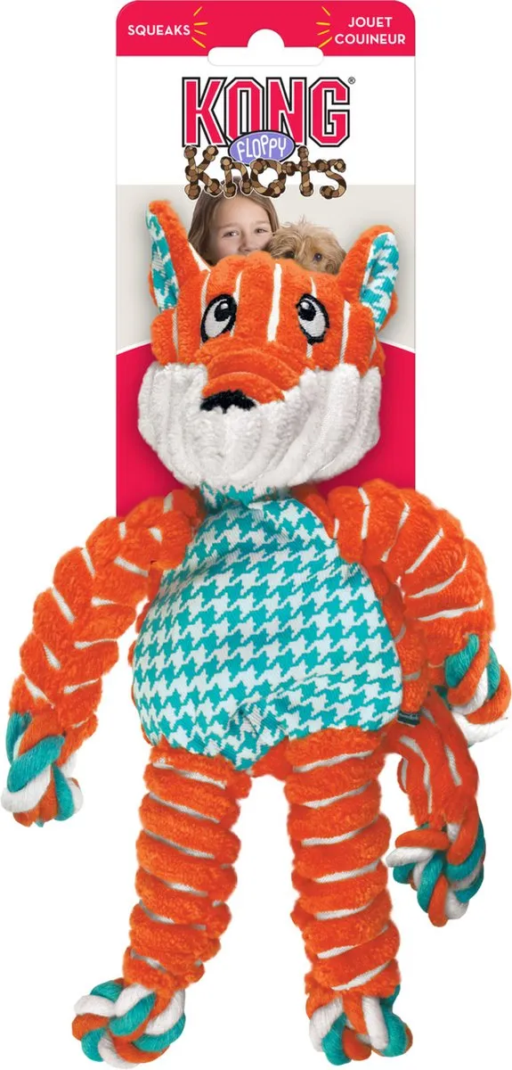 KONG Floppy Knots Vos - 20,5x23,5x9cm - Oranje