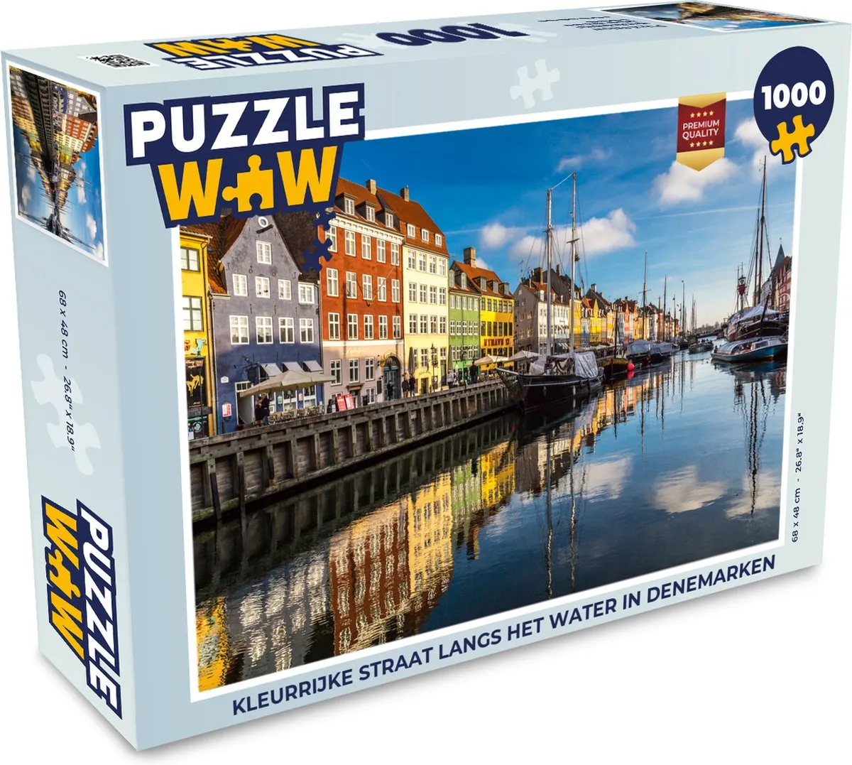 PuzzleWow Legpuzzel Kleurrijke Straat Denemarken 1000 Stuks