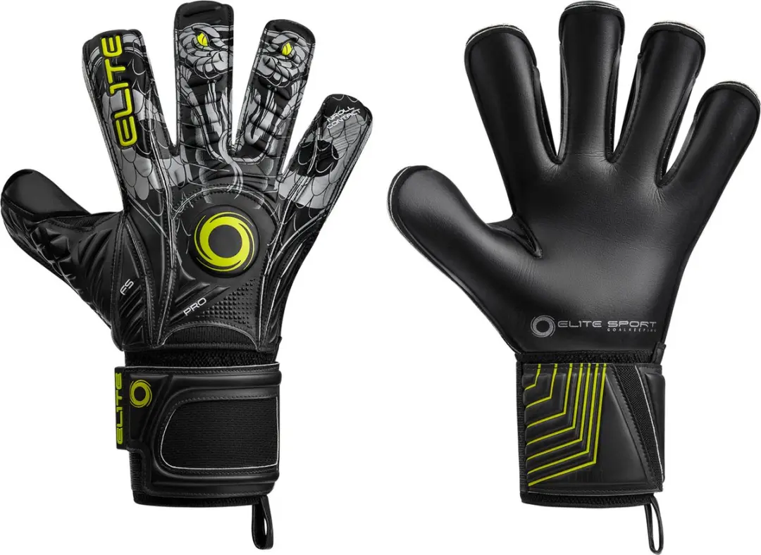 Elite Sport Vibora Keepershandschoenen - Zwart/Fluogeel - afbeelding 2 van 6