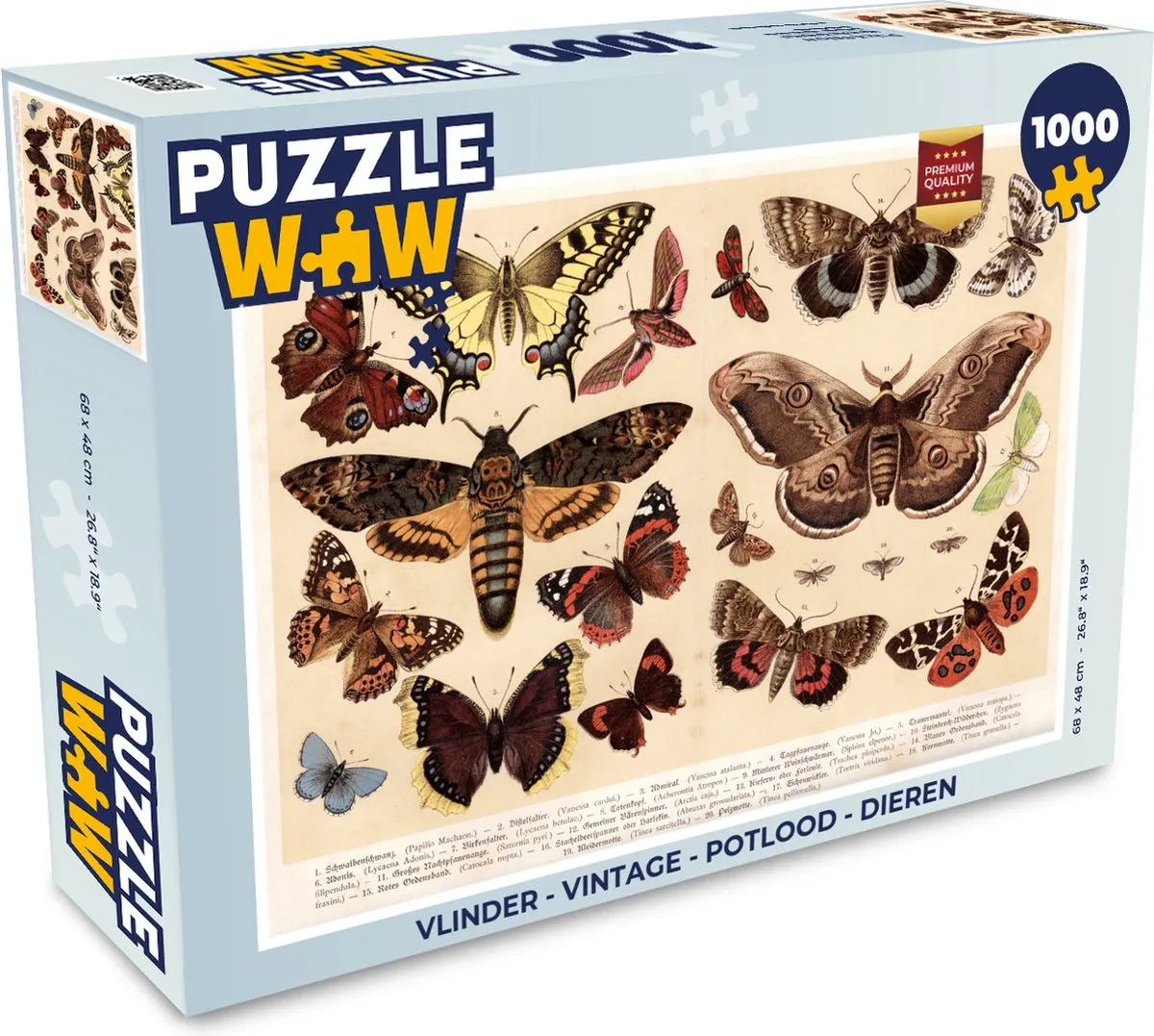 PuzzleWow Vlinder Legpuzzel 1000 Stuks