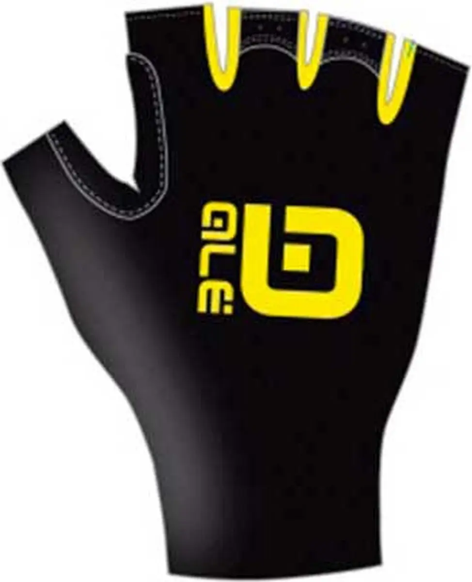 Alé Velocissimo Chrono Korte Handschoenen - Zwart/Geel - XXL - afbeelding 2 van 2