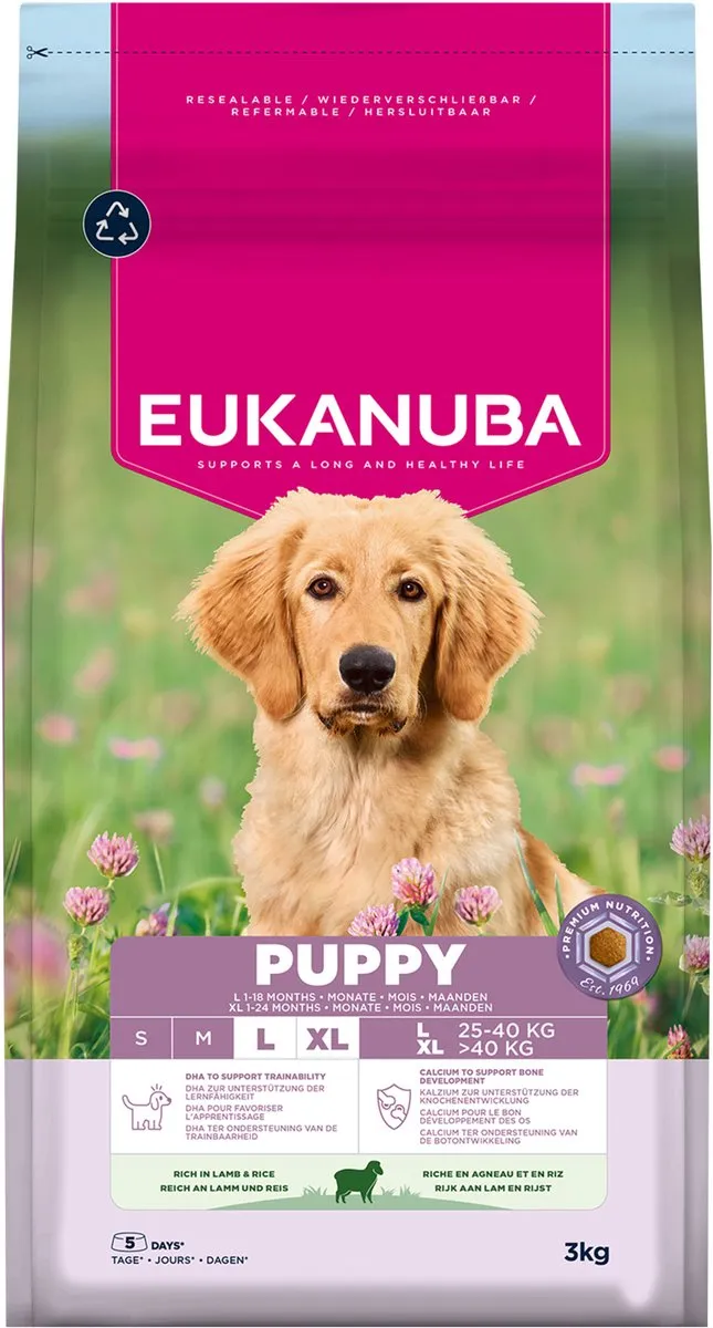 Eukanuba Puppy Large Breed Lam&Rijst Hondenbrokken 3kg