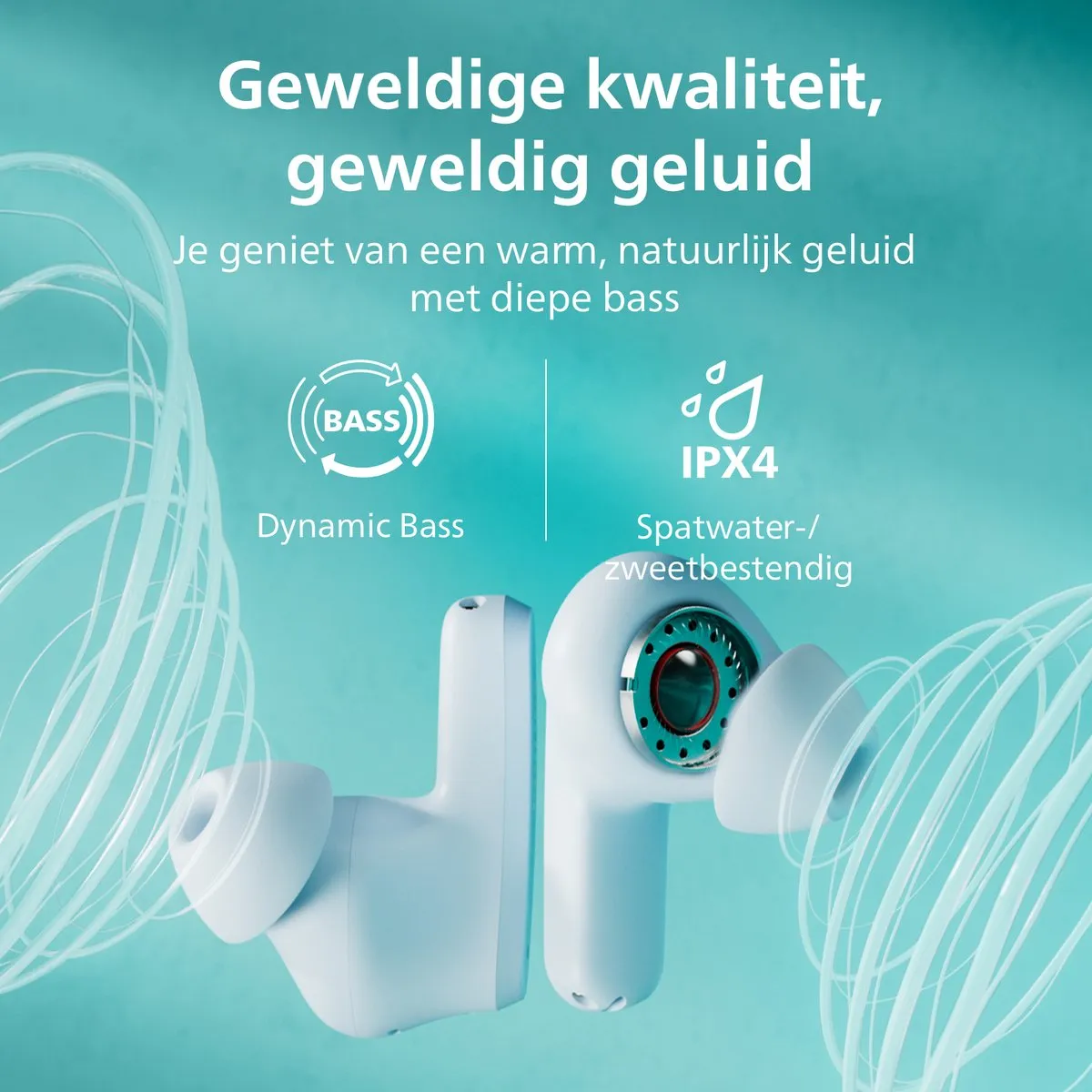 Philips TAT2000 In-Ear Oordopjes Blauw - 32u IPX4 - afbeelding 6 van 6