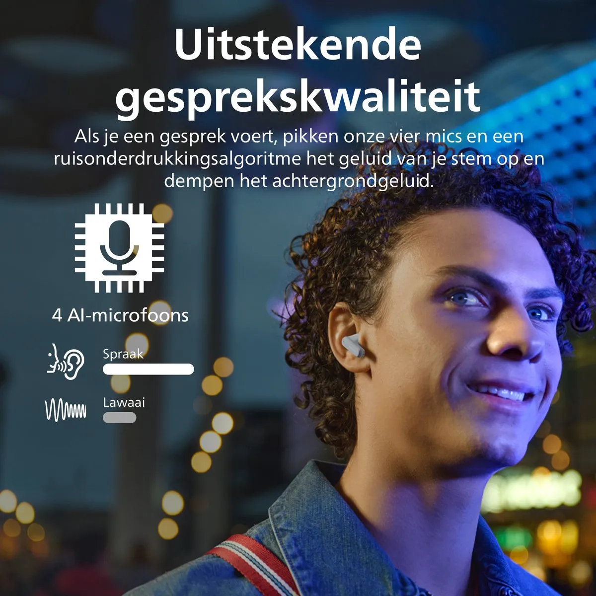 Philips TAT2000 In-Ear Oordopjes Blauw - 32u IPX4 - afbeelding 2 van 6