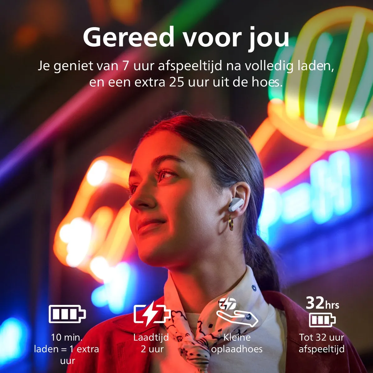 Philips TAT2000 In-Ear Oordopjes Blauw - 32u IPX4 - afbeelding 3 van 6