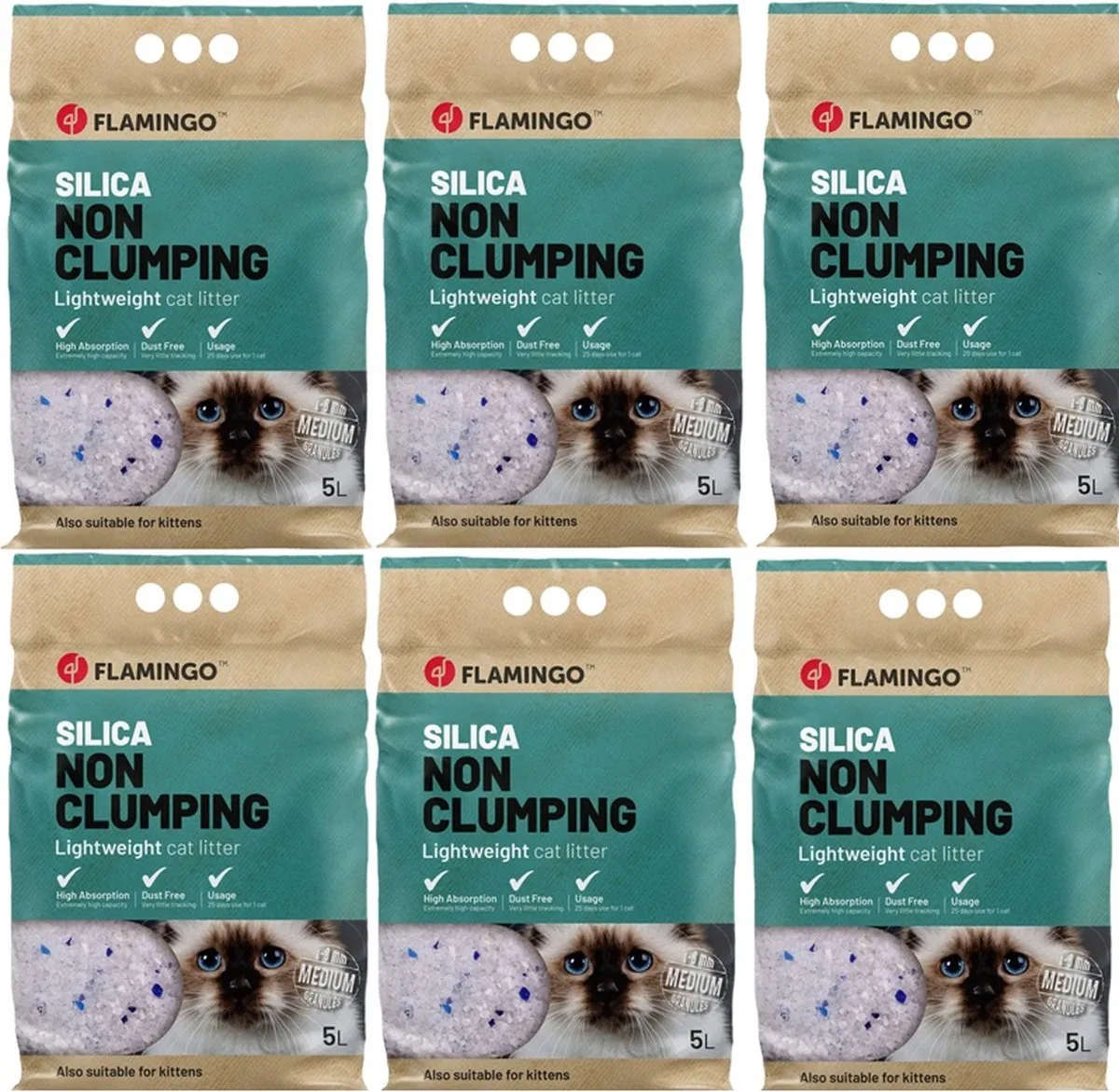 Flamingo Premium Silica Kattenbakvulling Kitten