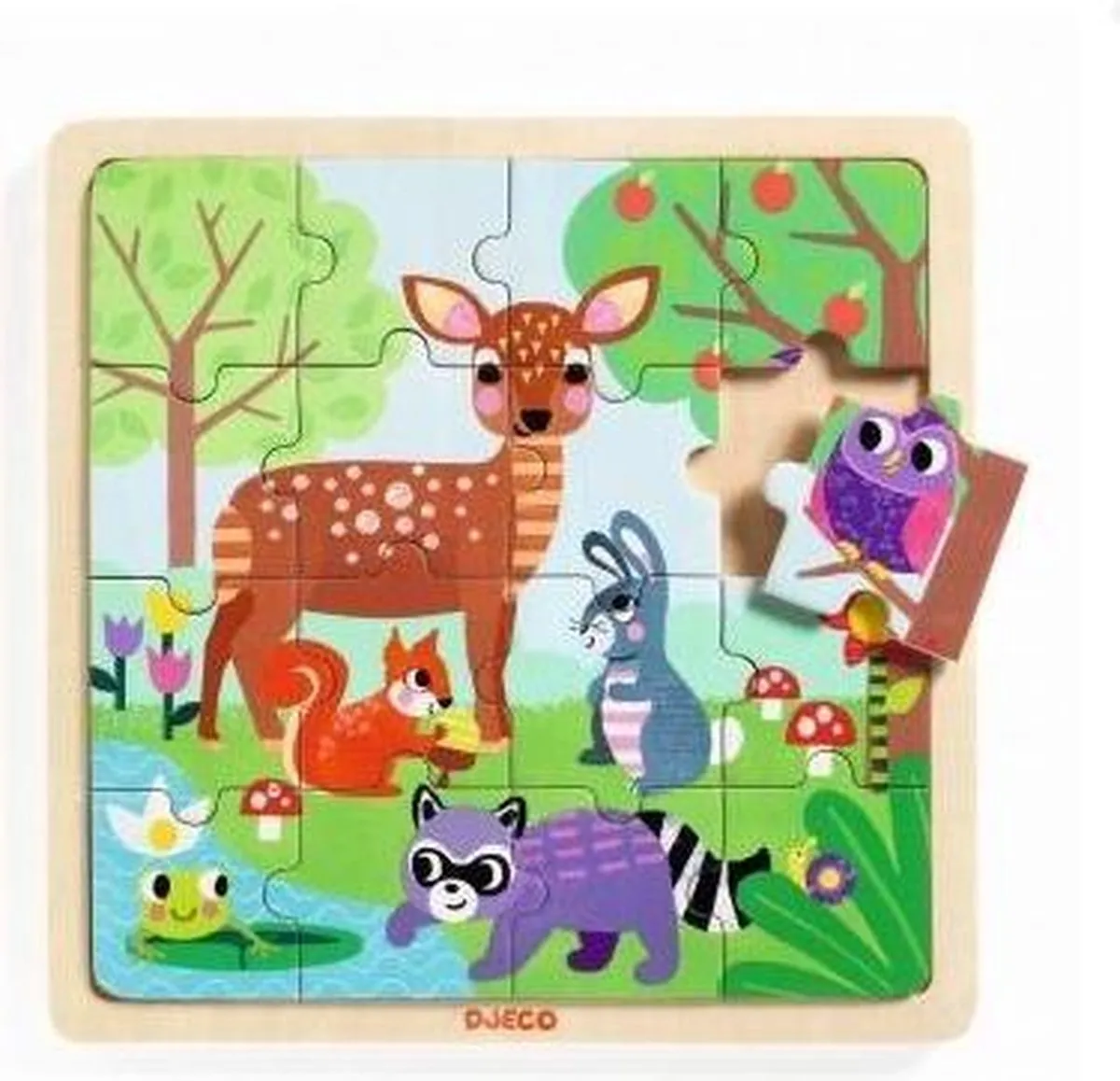 Djeco Puzzle Forest Legpuzzel 16-delig - Multi