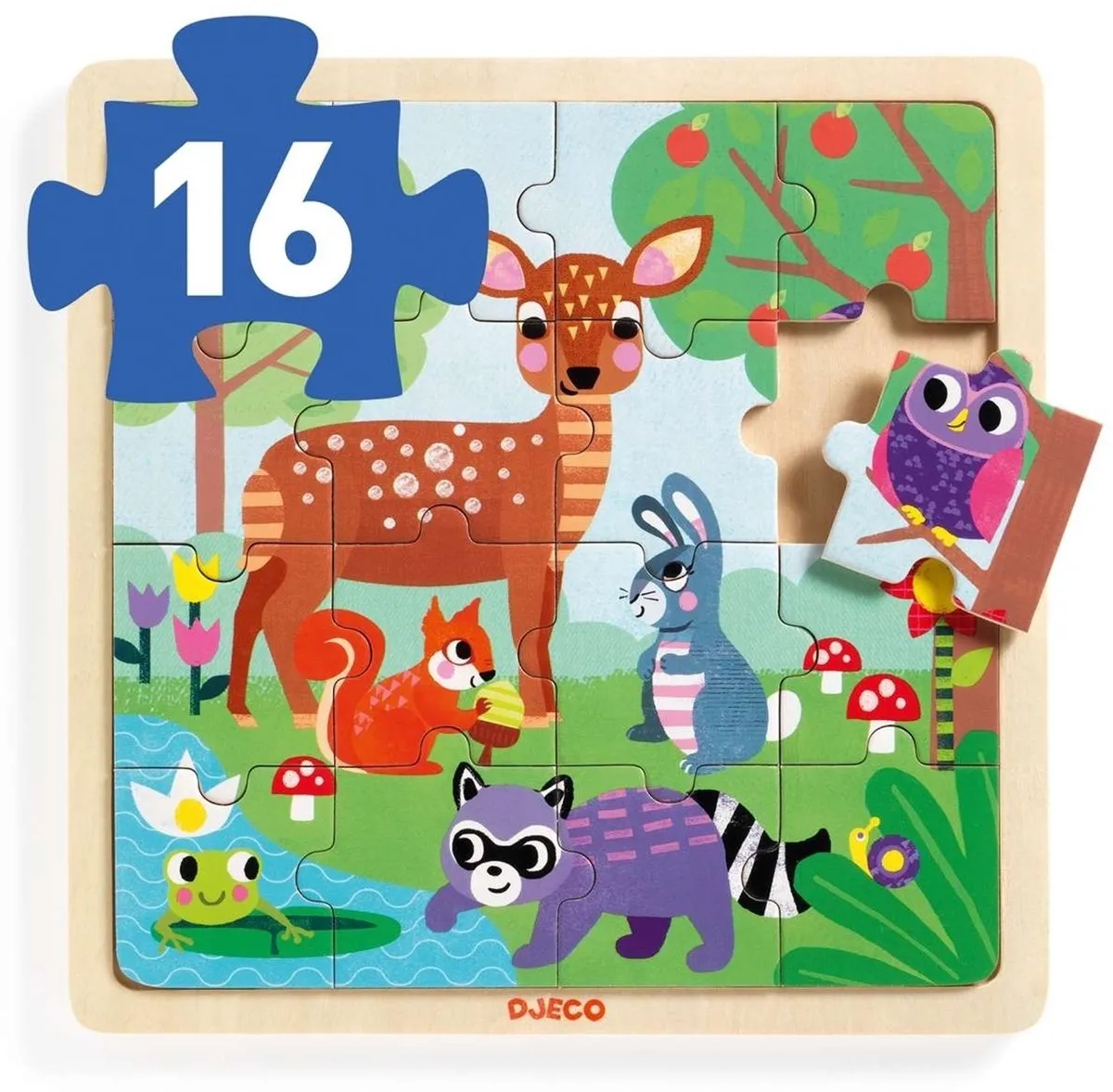 Djeco Puzzle Forest Legpuzzel 16-delig - Multi