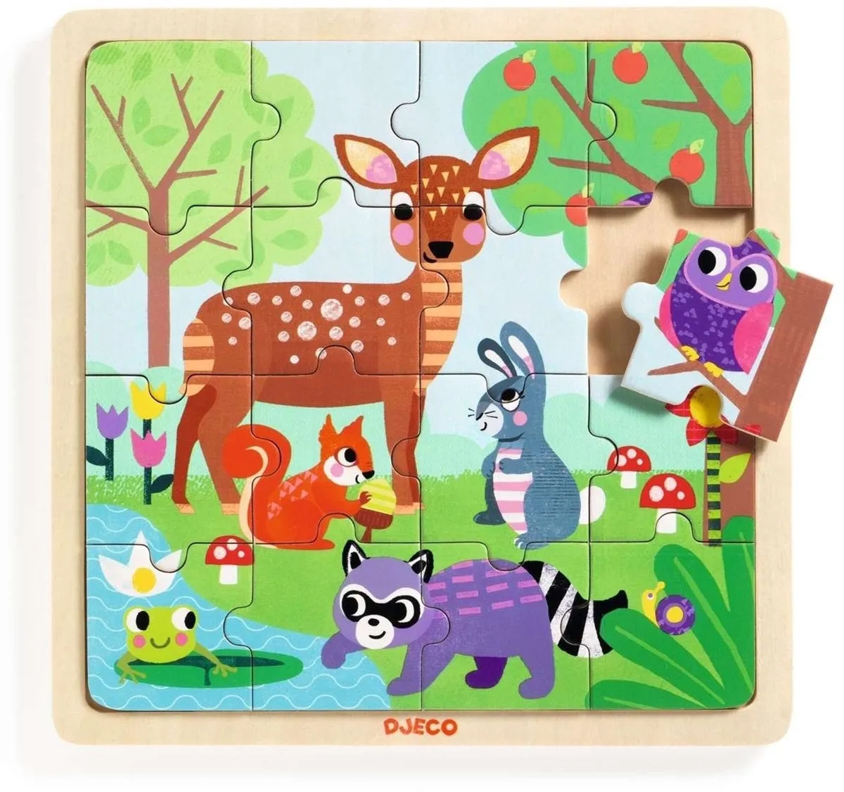 Djeco Puzzle Forest Legpuzzel 16-delig - Multi
