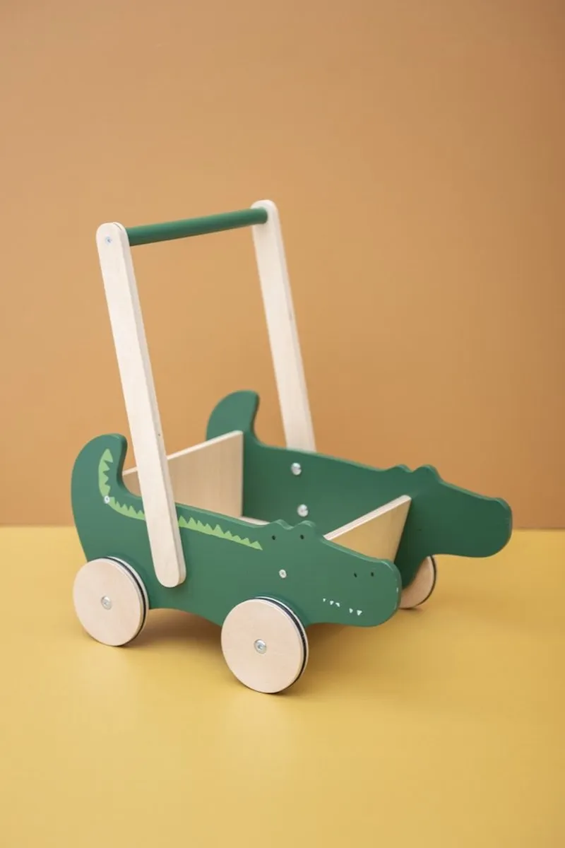 Trixie Houten Loopwagen Mr. Crocodile - Groen