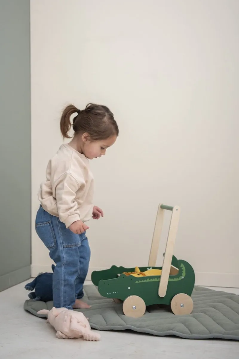 Trixie Houten Loopwagen Mr. Crocodile - Groen