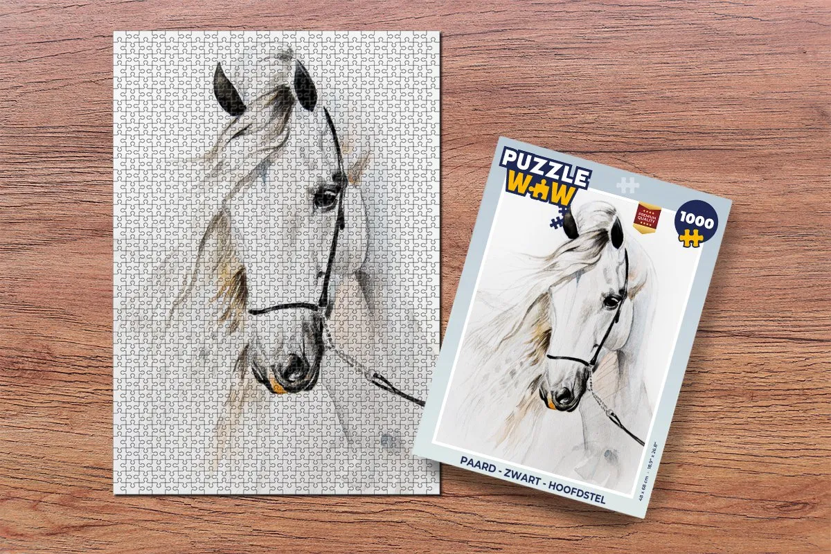 PuzzleWow Paard Waterverf Legpuzzel 1000 Stuks - Multicolor