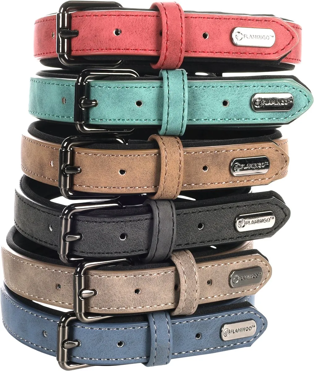 Flamingo Delu Halsband Honden XXL 52-62cm - Zwart