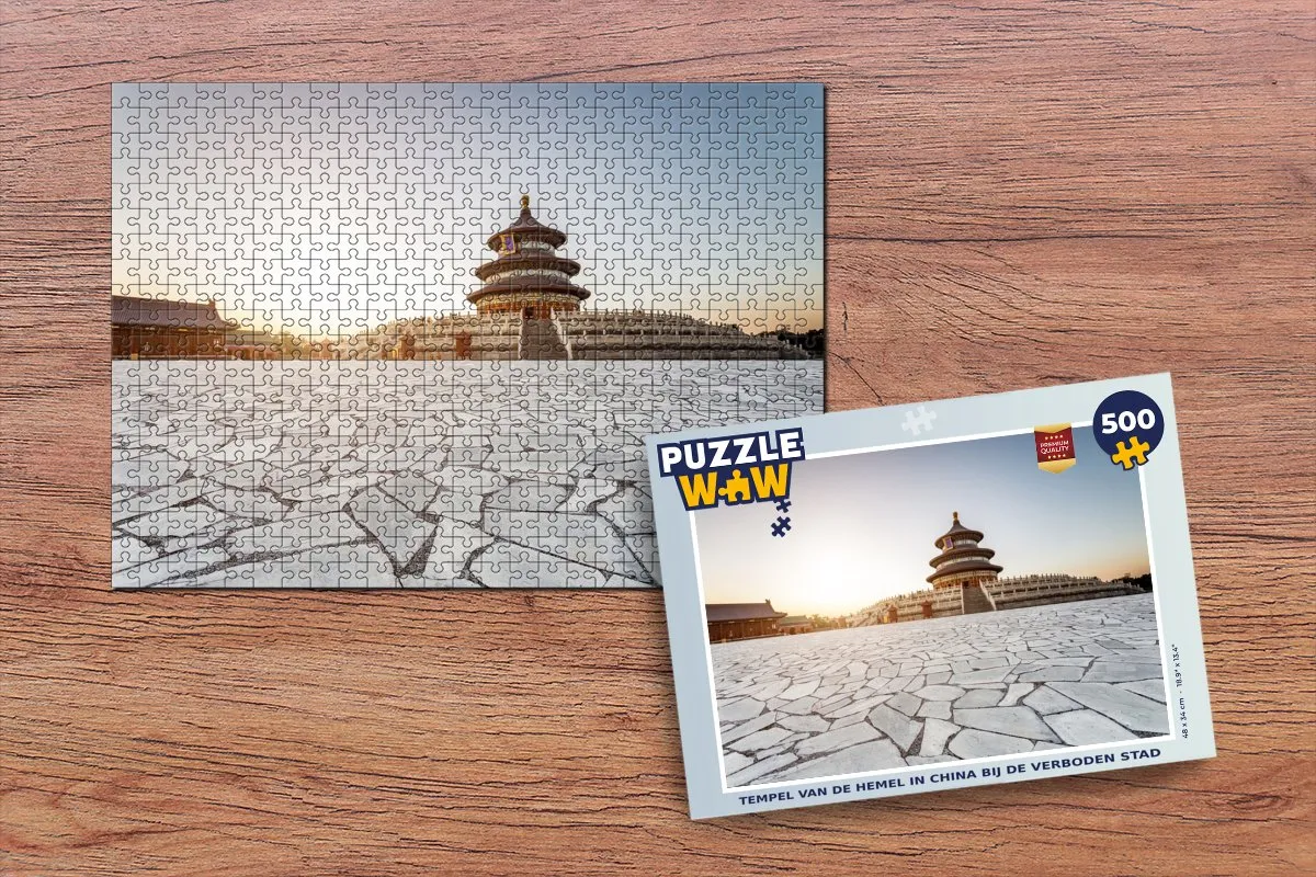 PuzzleWow Tempel van de Hemel China Legpuzzel 500 Stuks - Multicolor