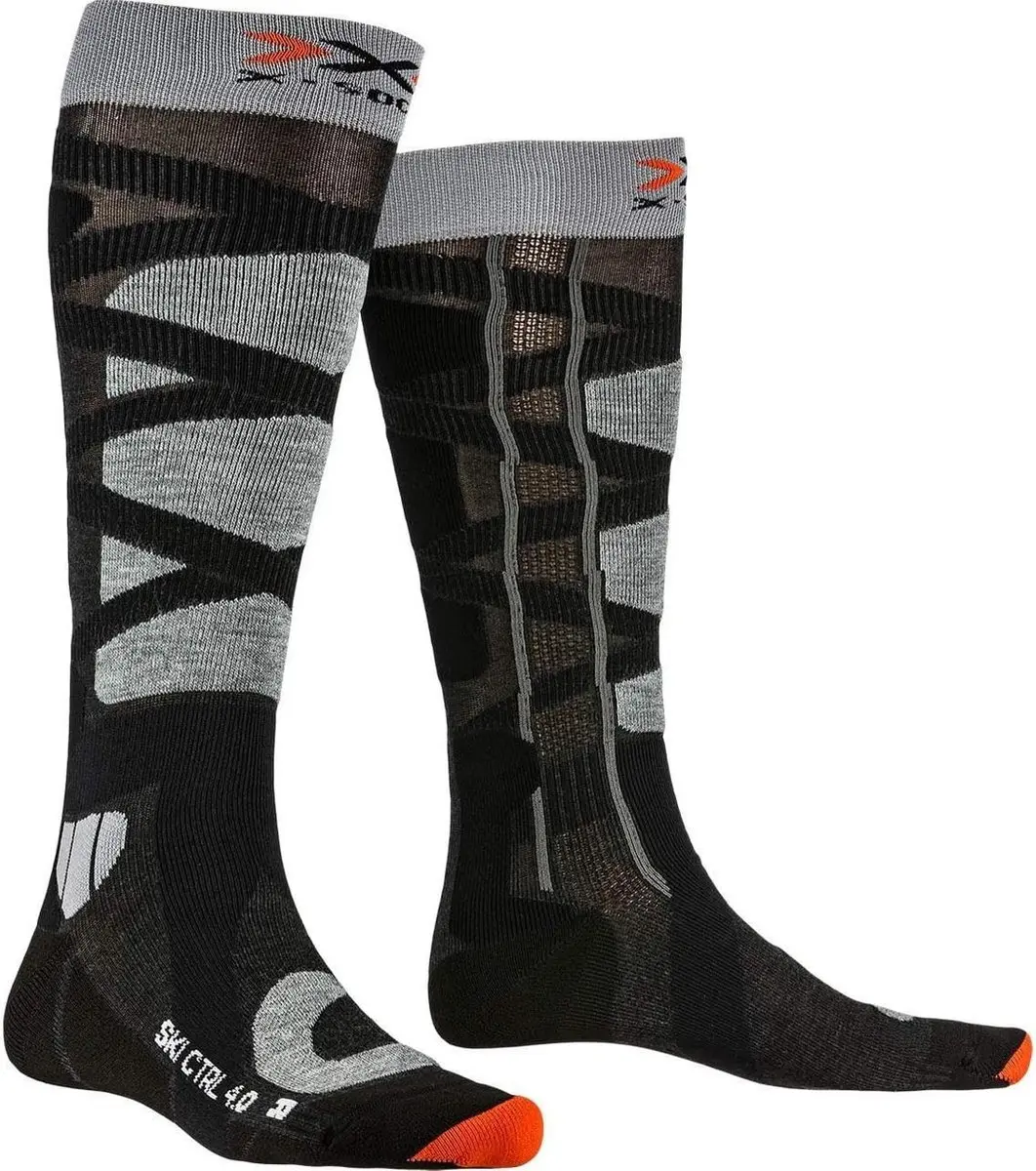 X-socks Skisokken Control Polyamide Zwart/grijs Mt 42-44