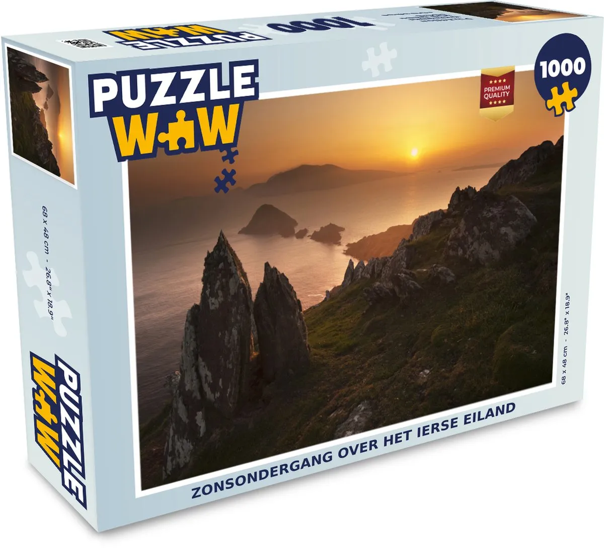 PuzzleWow Legpuzzel Zonsondergang Ierland 1000 Stuks - Multicolor