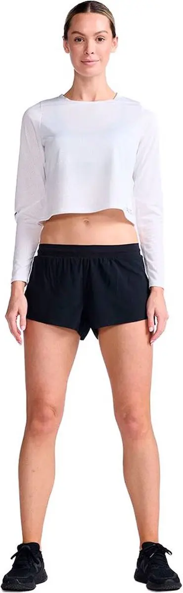 2xu Light Speed Tech Crop T-shirt Met Lange Mouwen Wit L Vrouw