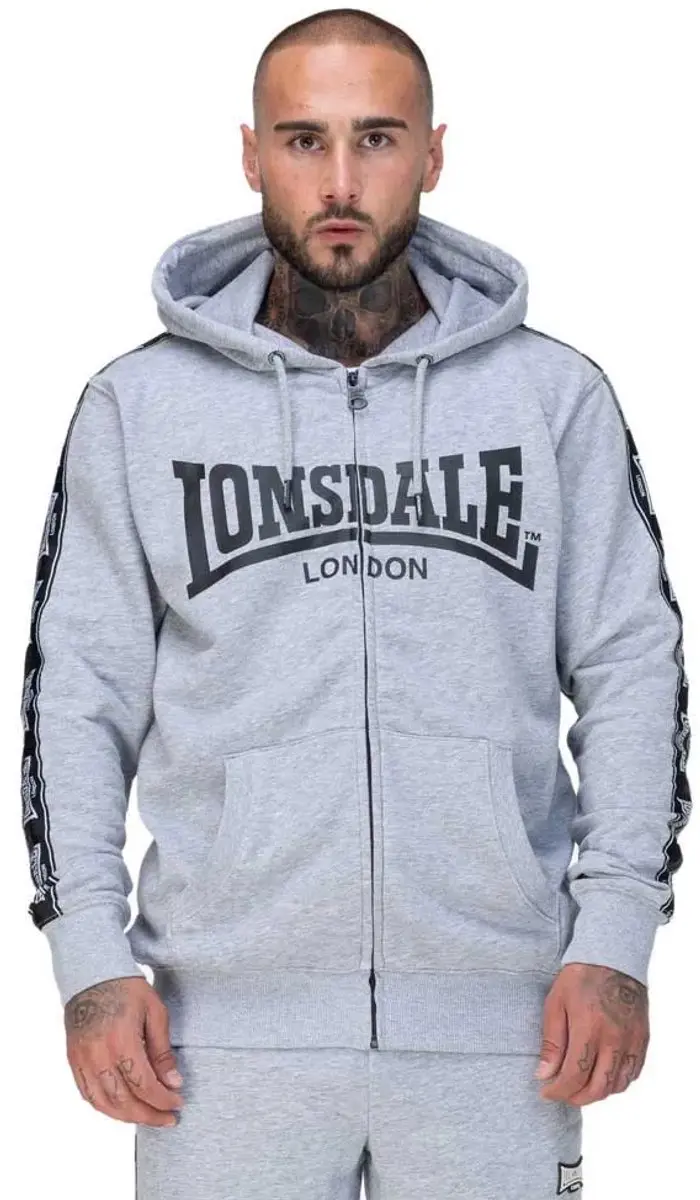 Lonsdale Bigton Sweatshirt Met Rits Grijs 3XL Man