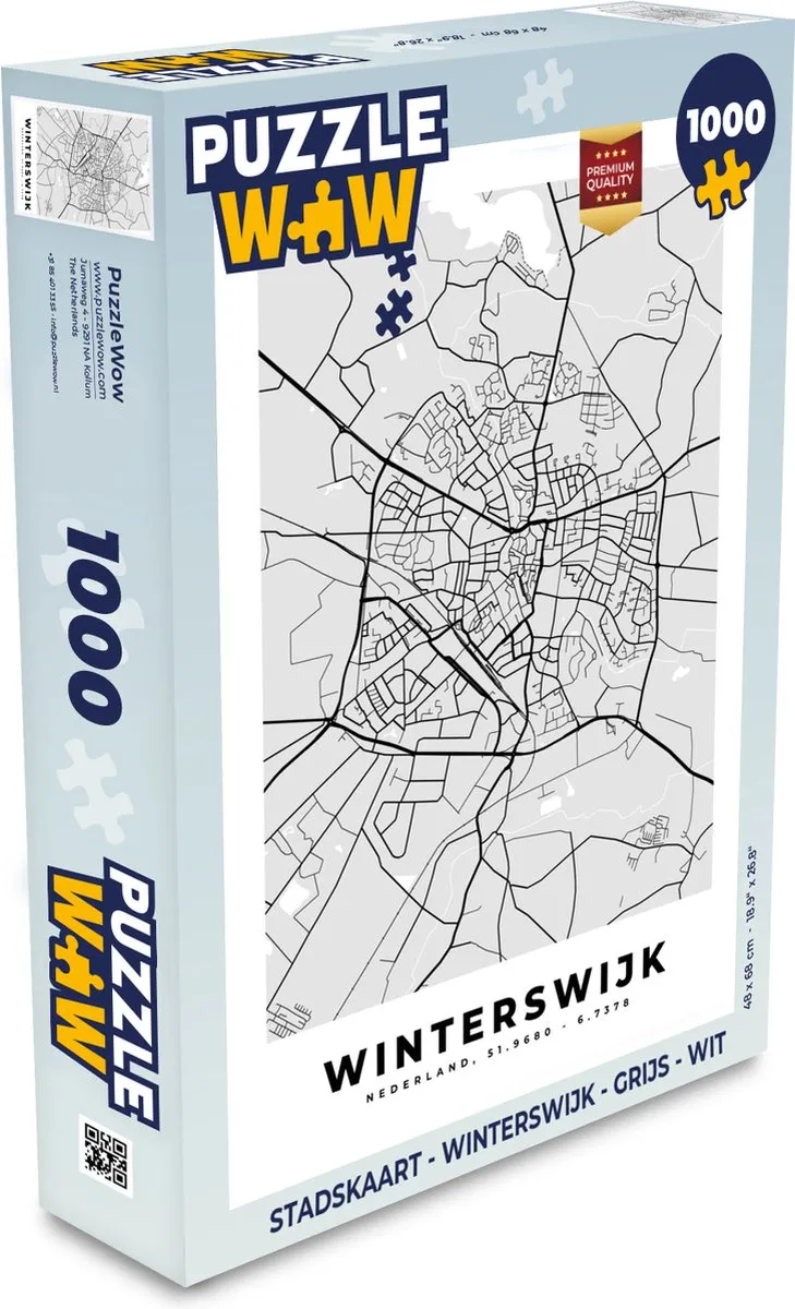 PuzzleWow Stadskaart Winterswijk Legpuzzel 1000 Stuks
