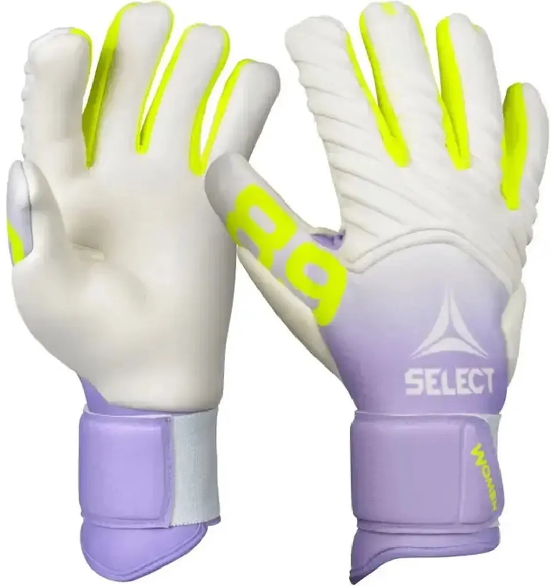 Select 089 Women V26 Keepershandschoenen Dames - Wit/Paars/Fluogeel - Maat 8.5