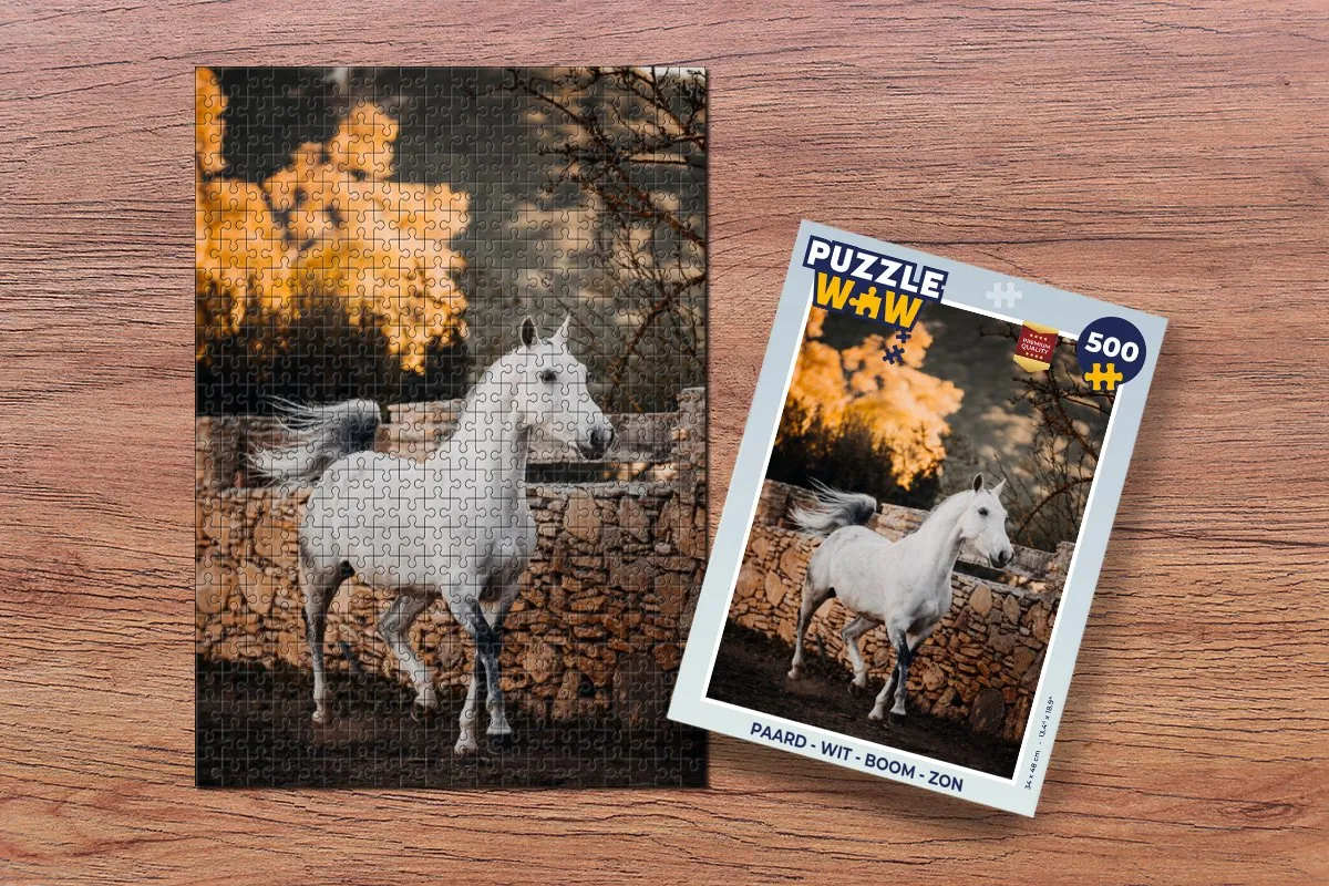 PuzzleWow Paard Boom Zon Legpuzzel 500 Stuks - Multicolor