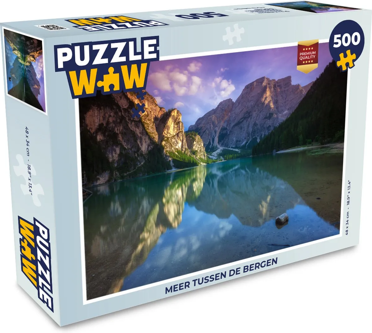 PuzzleWow Legpuzzel Meer tussen de bergen 500 Stuks