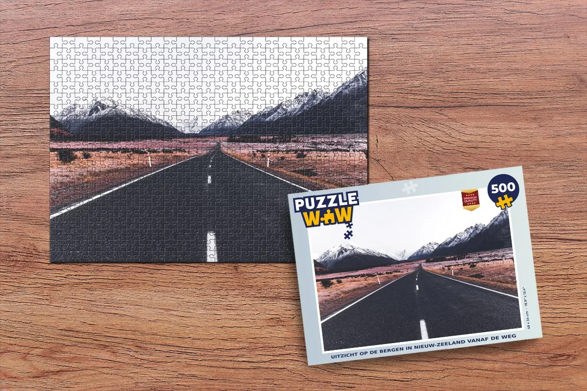 PuzzleWow Legpuzzel 500 Stuks - Uitzicht Nieuw-Zeeland - Multicolor
