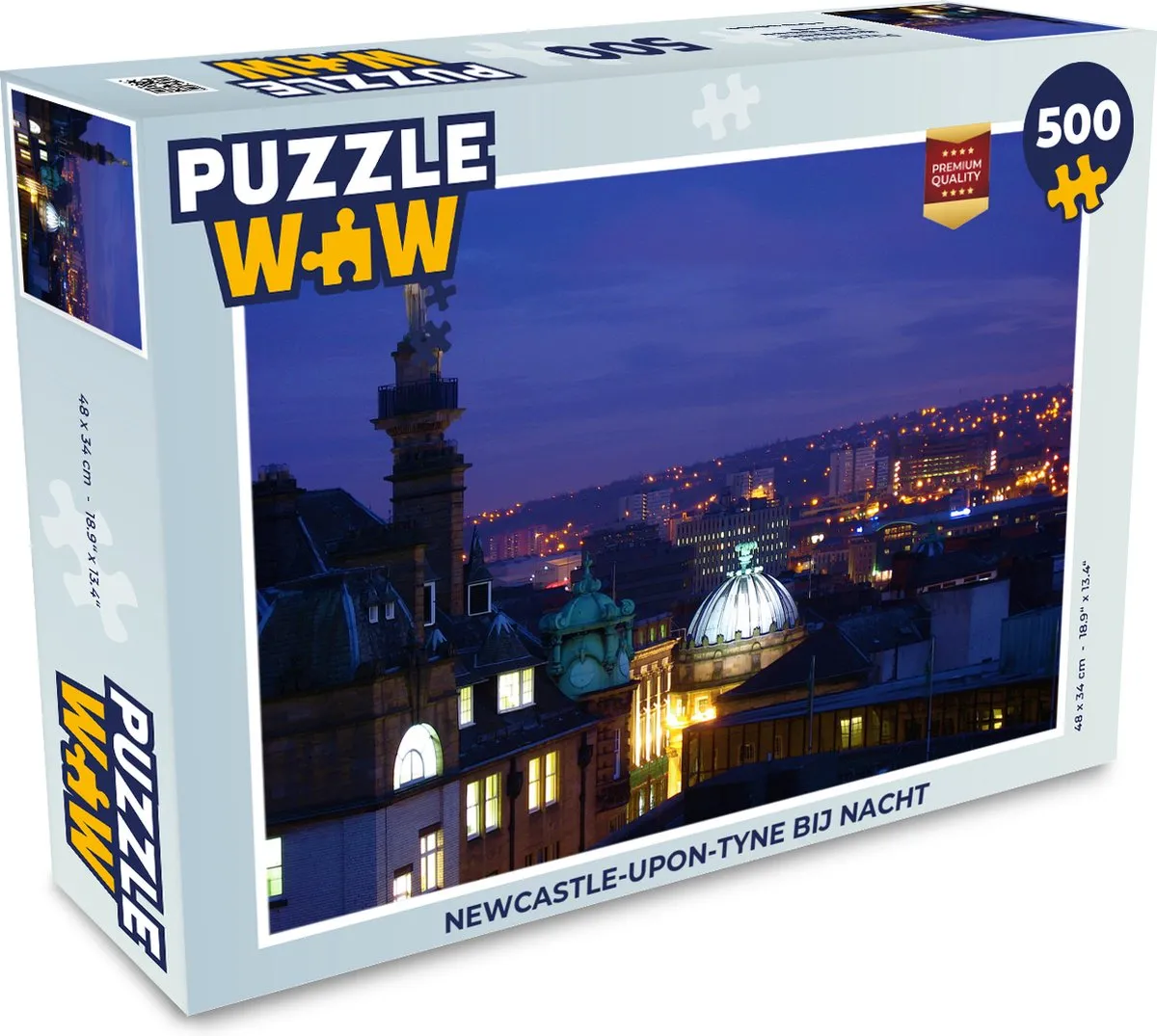 PuzzleWow Newcastle-upon-Tyne bij nacht Legpuzzel 500 Stuks
