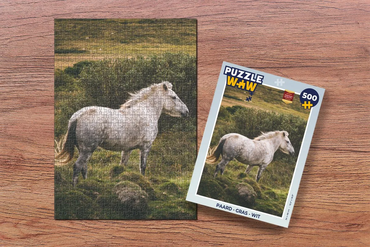 PuzzleWow Paard Gras Legpuzzel 500 Stuks - Multicolor