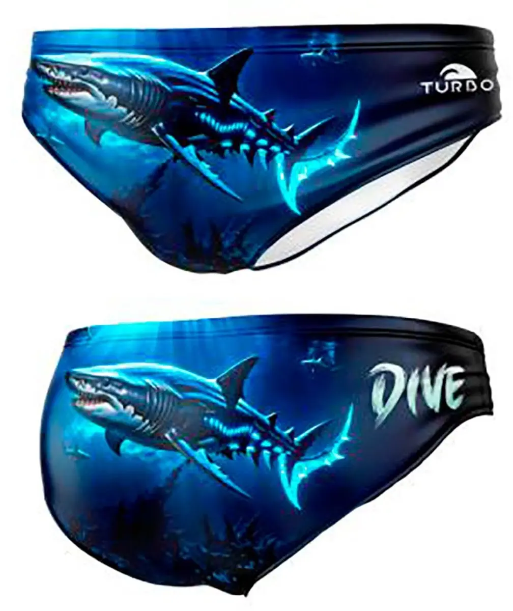 Turbo Shark Dive Zwemslip Blauw 9-10 Years Jongen