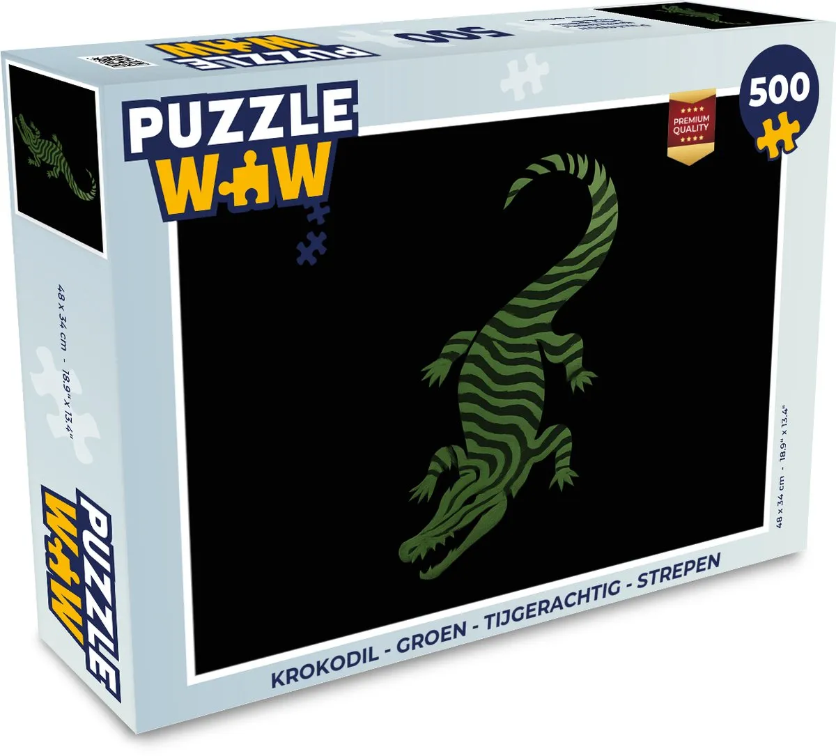PuzzleWow Krokodil Strepen Legpuzzel 500 Stuks