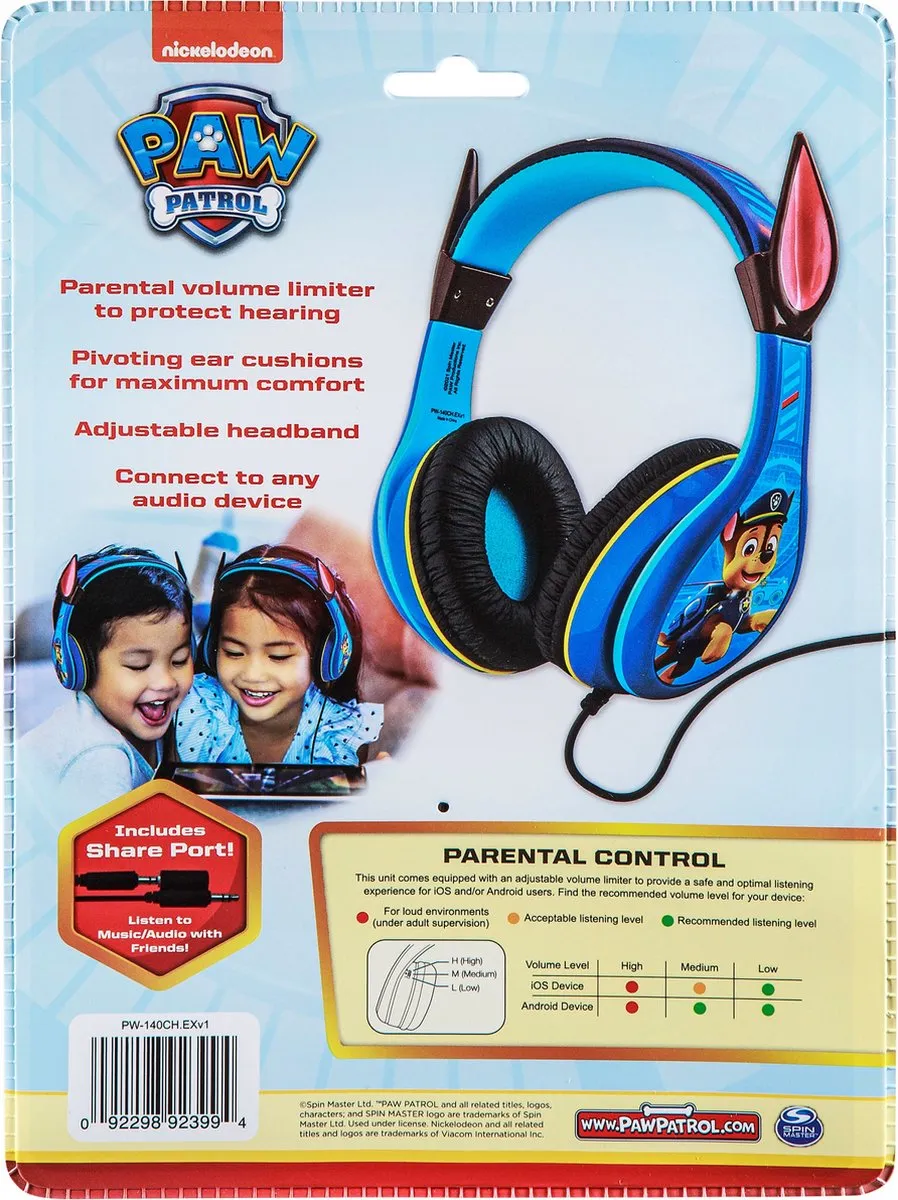 Nickelodeon Paw Patrol Koptelefoon PW-140CH - Blauw