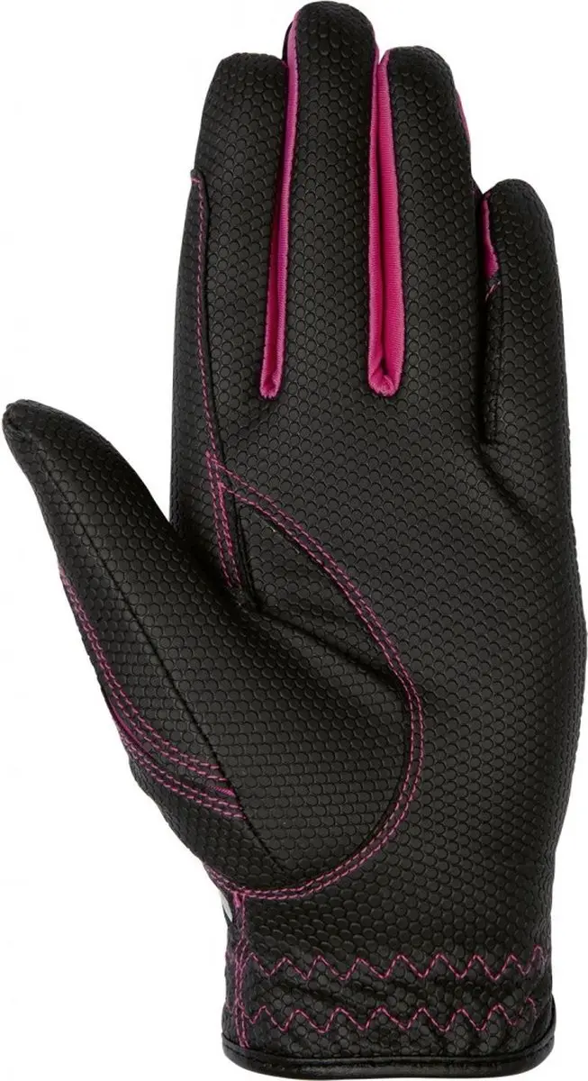 HKM Rijhandschoenen -Fashion- zwart/roze XS