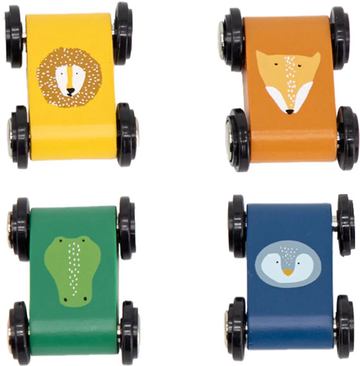 Trixie Houten Racebaan met Dierenauto's - 4 Stuks - Multi - afbeelding 6 van 6