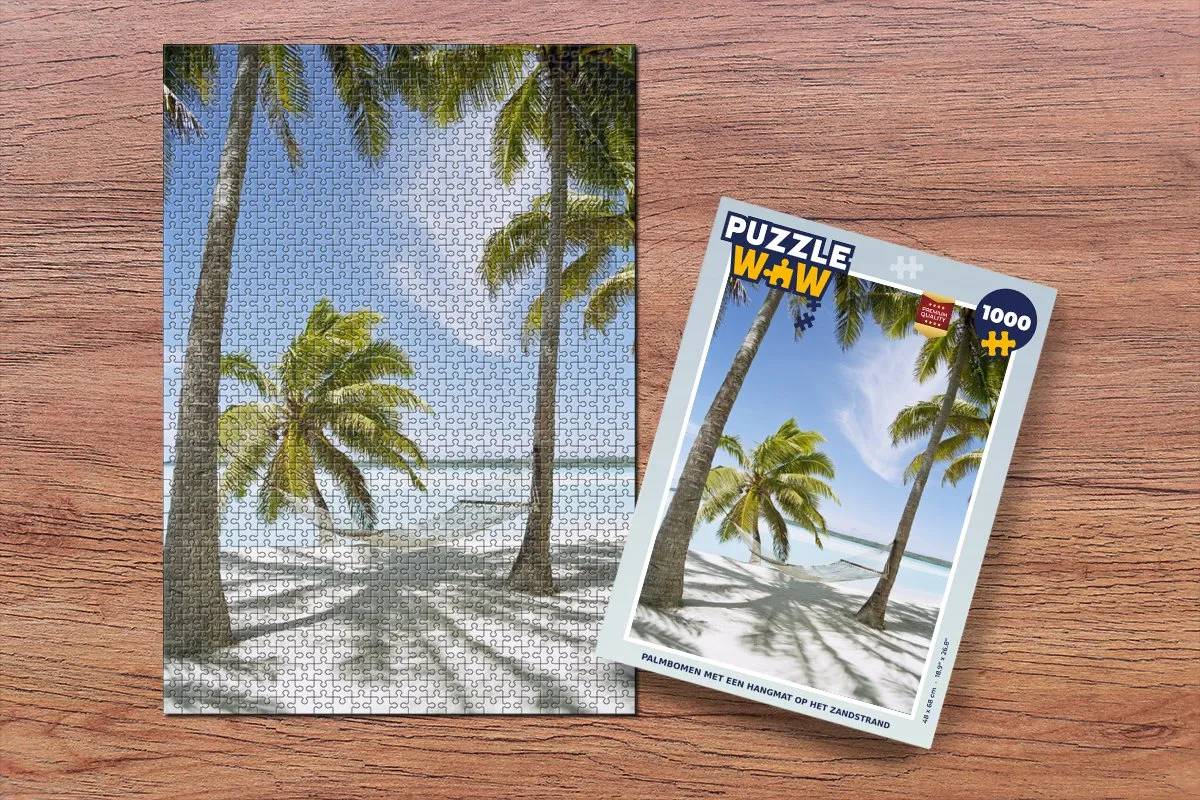 PuzzleWow Palmboom Hangmat Puzzel 1000 Stuks - Multicolor