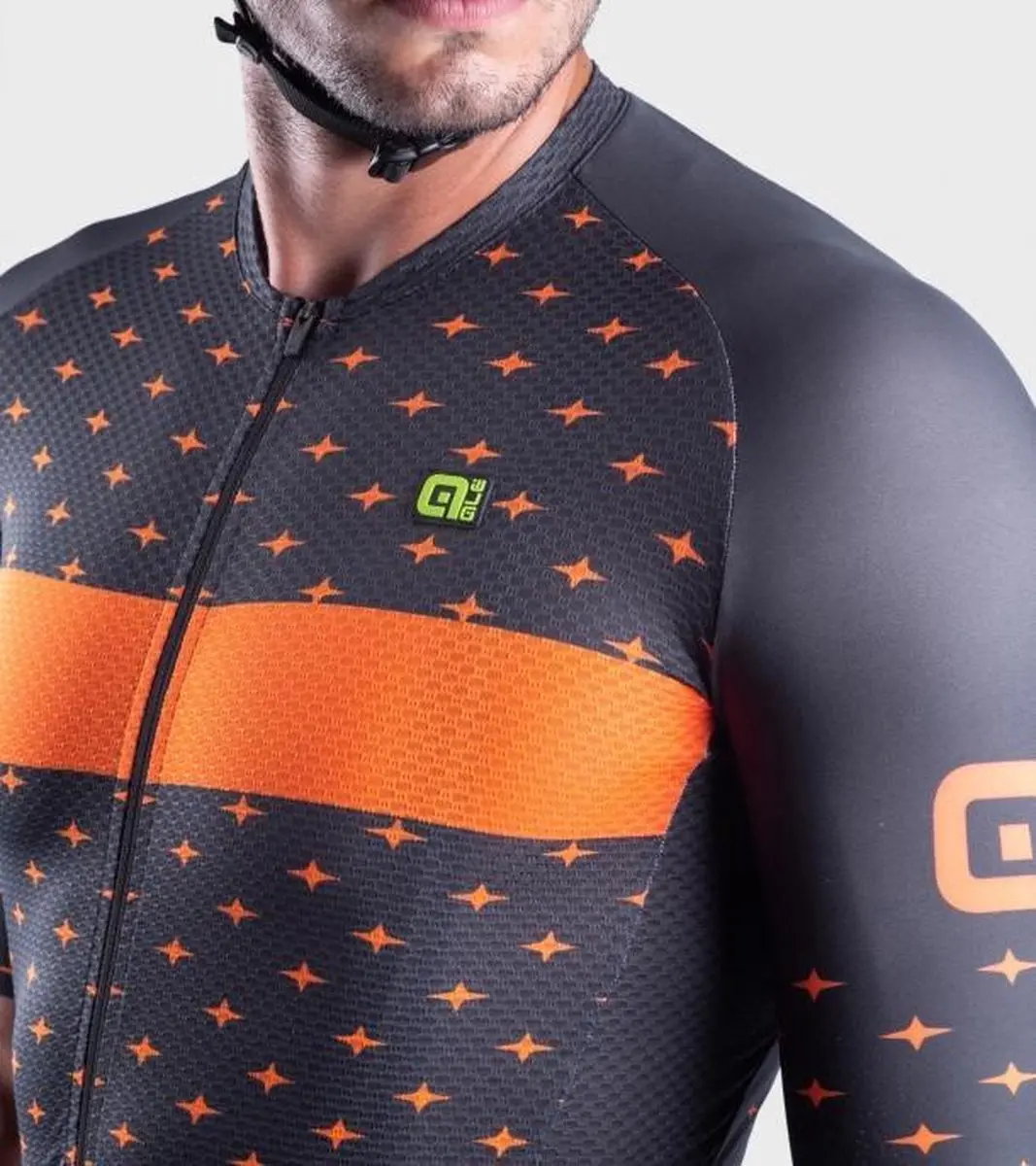 Alé PRR Stars Fietsshirt Korte Mouwen - Grijs/Oranje - S - afbeelding 3 van 6