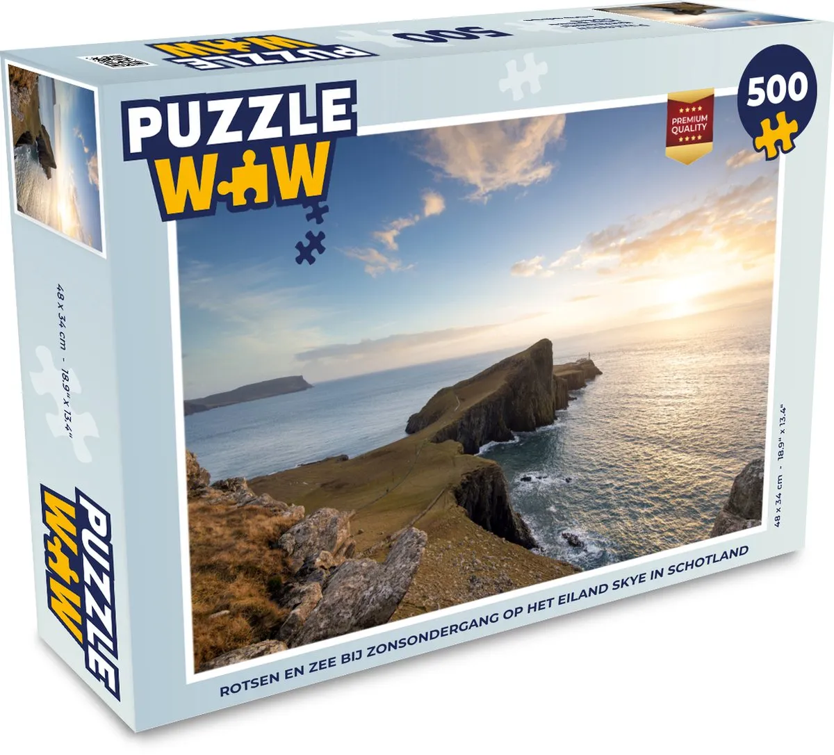 PuzzleWow Rotsen en zee Skye Legpuzzel 500 Stuks