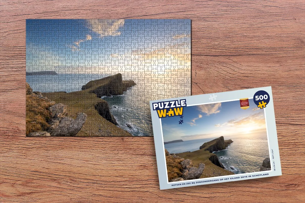 PuzzleWow Rotsen en zee Skye Legpuzzel 500 Stuks - Multicolor