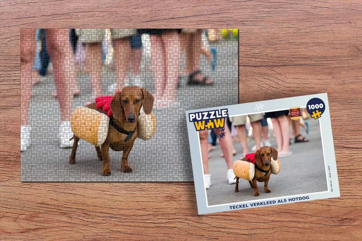 PuzzleWow Legpuzzel Teckel Hotdog 1000 Stuks - Multicolor