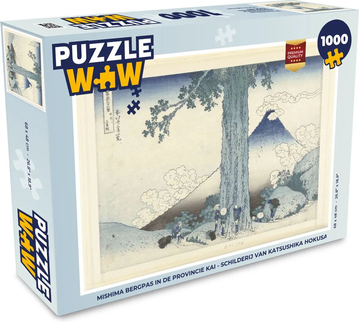 PuzzleWow Mishima Bergpas Hokusai Legpuzzel 1000 Stuks