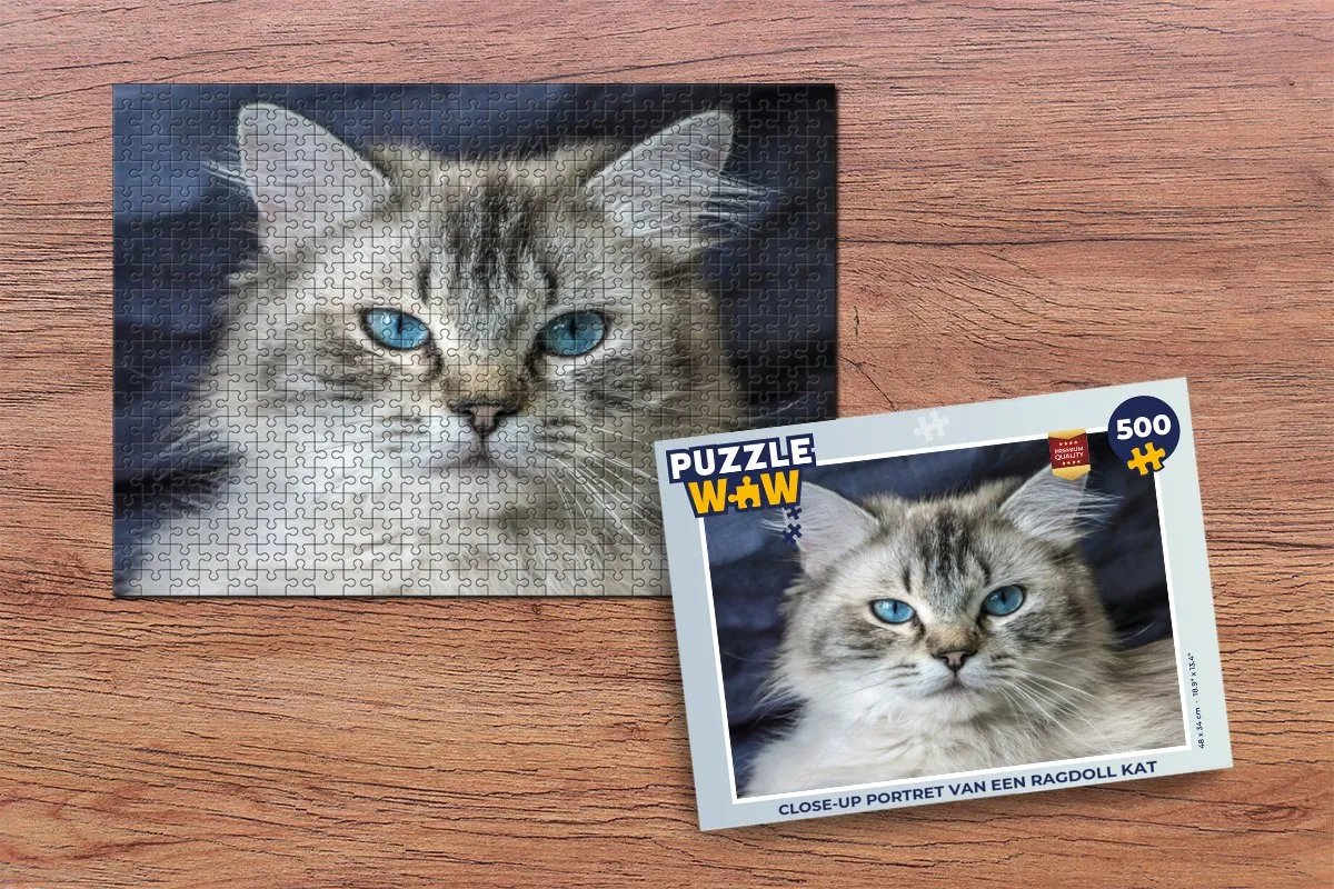 PuzzleWow Ragdoll Kat Legpuzzel 500 Stuks - Multicolor