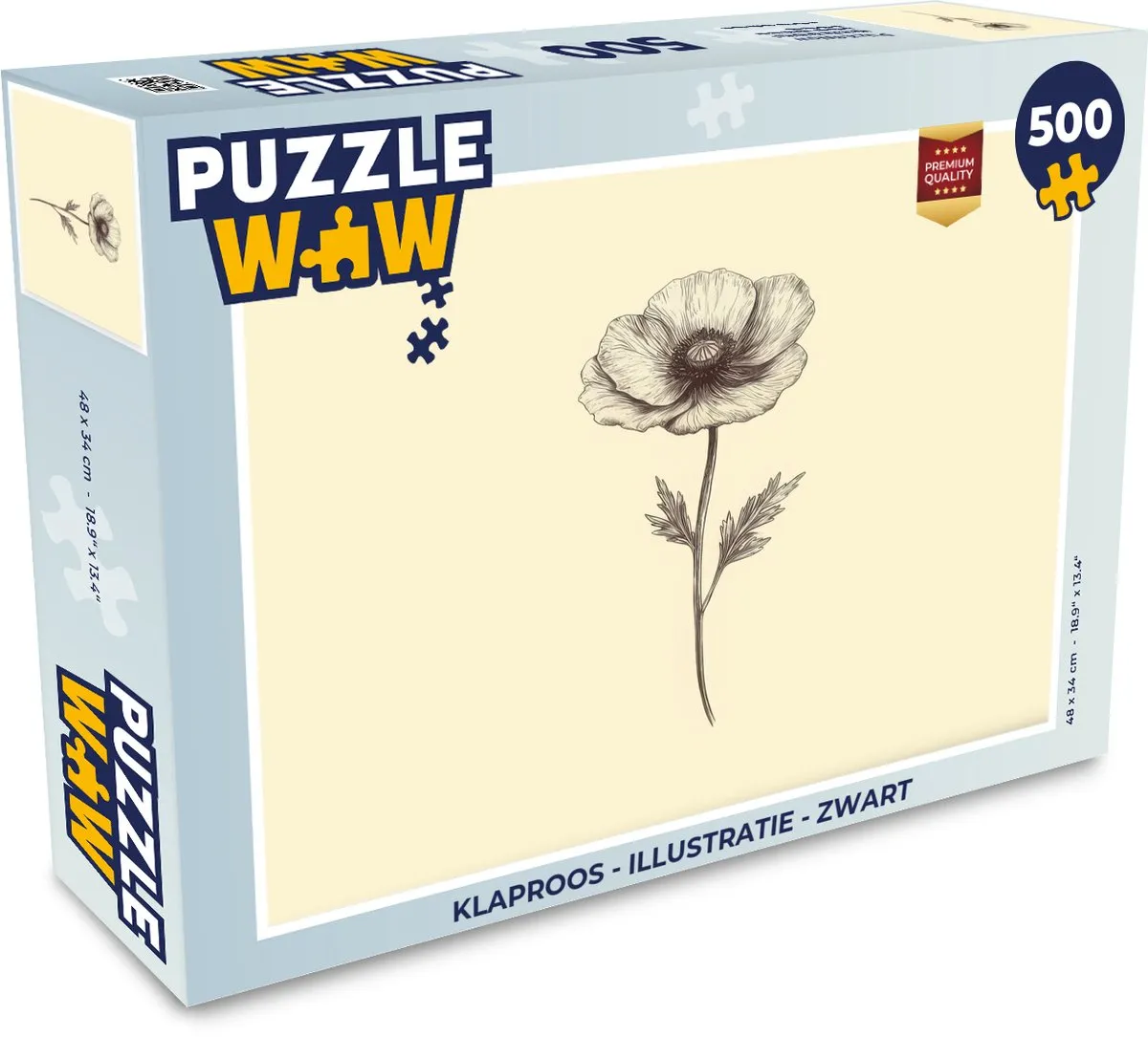 PuzzleWow Klaproos Legpuzzel 500 Stuks