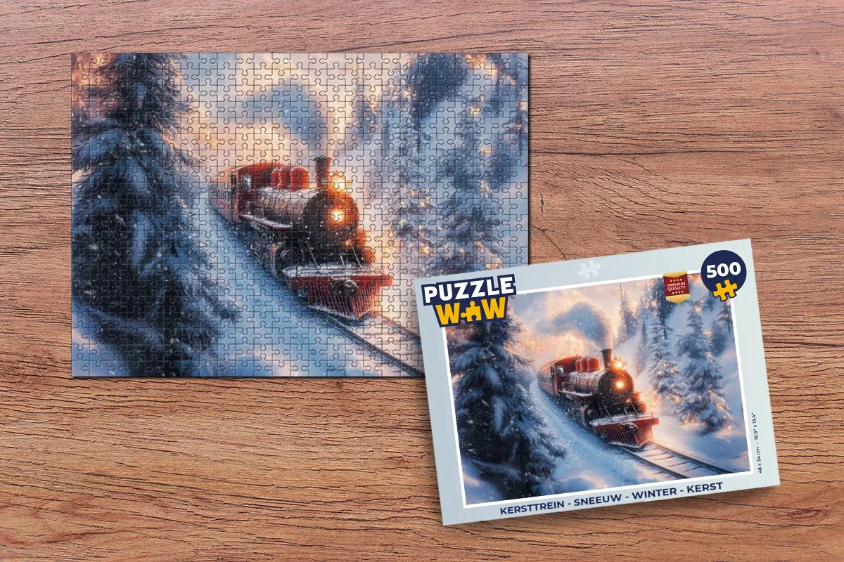 PuzzleWow Kersttrein Legpuzzel 500 Stuks - Winter