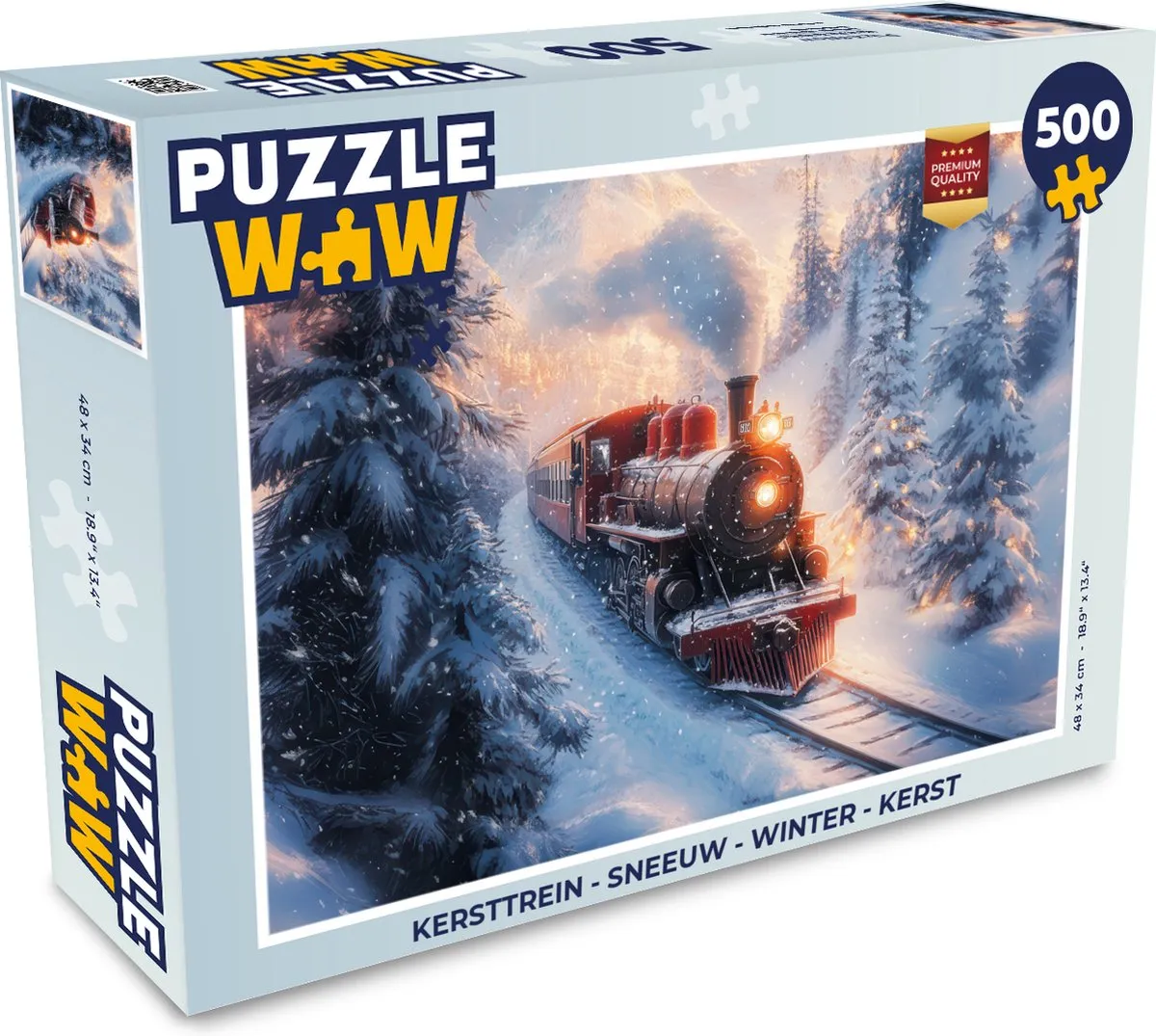 PuzzleWow Kersttrein Legpuzzel 500 Stuks