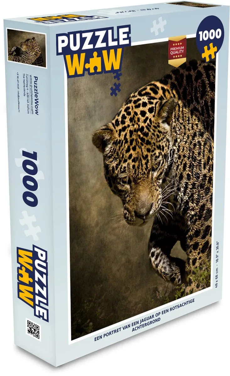 PuzzleWow Jaguar Portret Legpuzzel 1000 Stuks