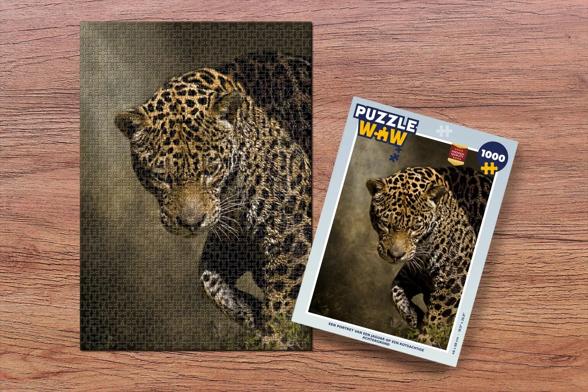 PuzzleWow Jaguar Portret Legpuzzel 1000 Stuks - Multicolor