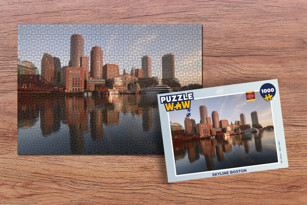 PuzzleWow Skyline Boston Legpuzzel 1000 Stuks - Multicolor