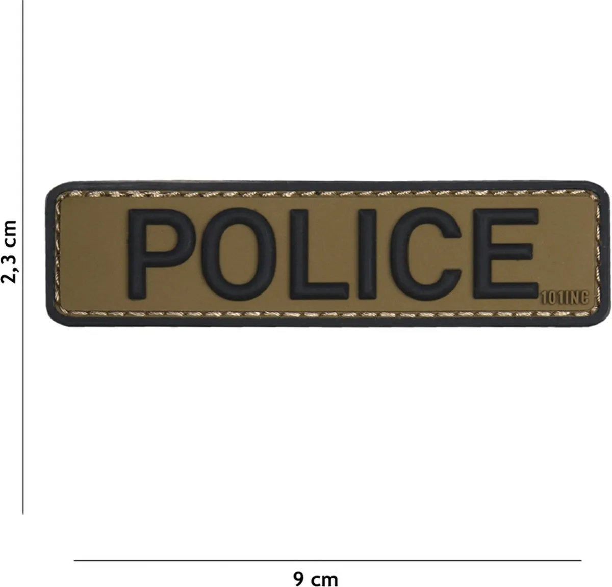 101 Inc Embleem 3D PVC Police Groen/Zwart 18040