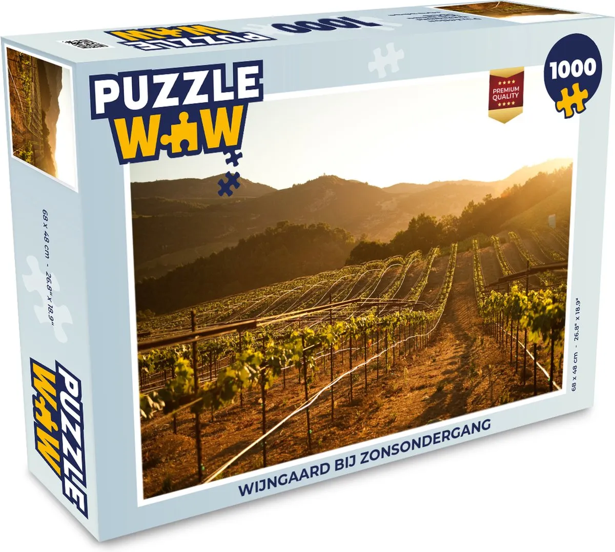 PuzzleWow Wijngaard bij Zonsondergang Legpuzzel 1000 Stuks