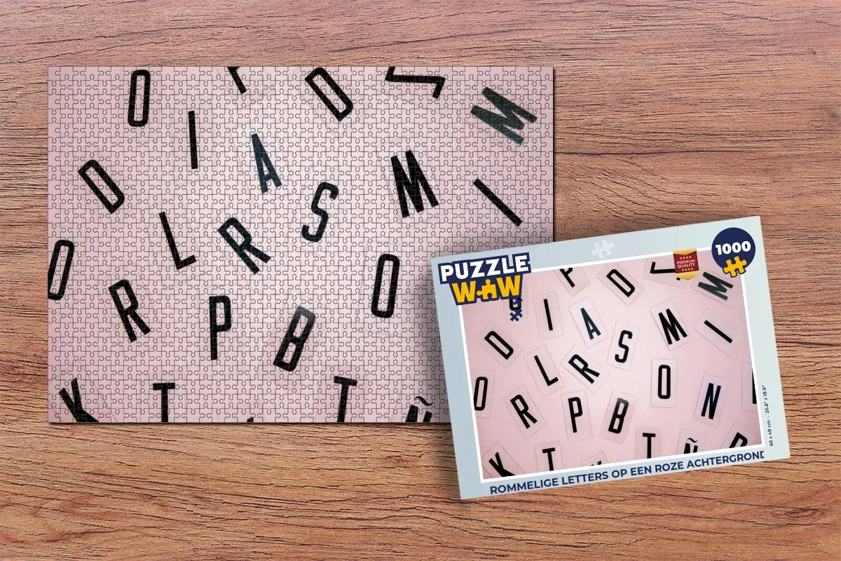 PuzzleWow Rommelige Letters Legpuzzel 1000 Stuks - Multicolor